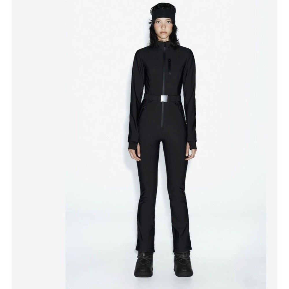 Zara Ski Womans SnowSuit Ski Suit Size L Black Onepiece Recco 8073/043 NWT